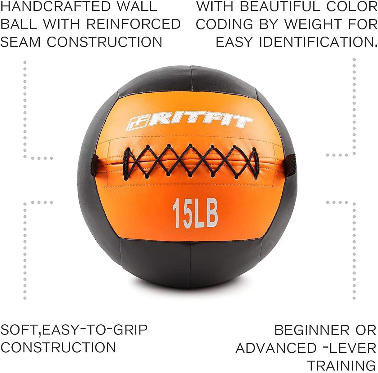 Medicine Ball / Weight Ball / Soft Medicine Ball / Wall Medicine Ball / Soft Wall Ball / Wall Ball Set/ Medicine Balls for Exercise and Conditioning Workouts, Fitness Gym Equipment for Core Training and Cross Training (5/10/15/20/25/30 Lbs)